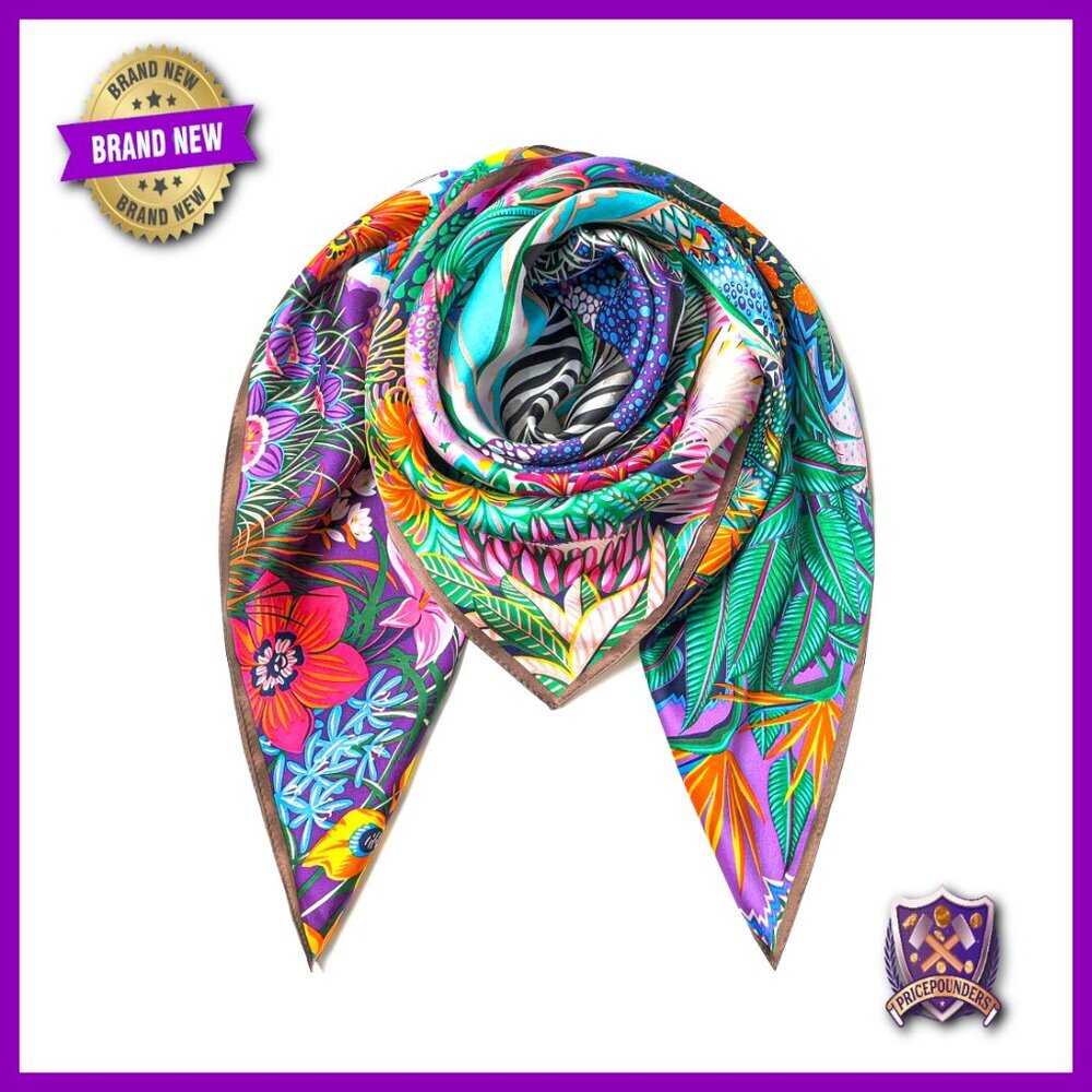 Large Square 100% Mulberry Silk Scarf 35" Shawl Head Wrap Gift